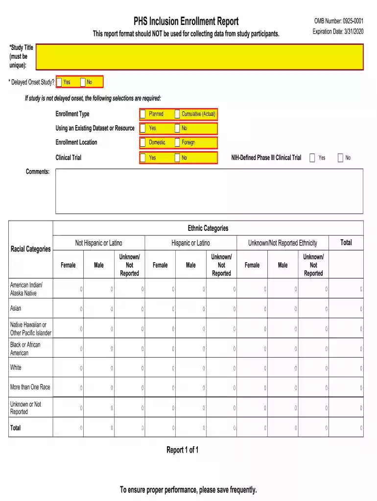 phs inclusion enrollment report Preview on Page 1