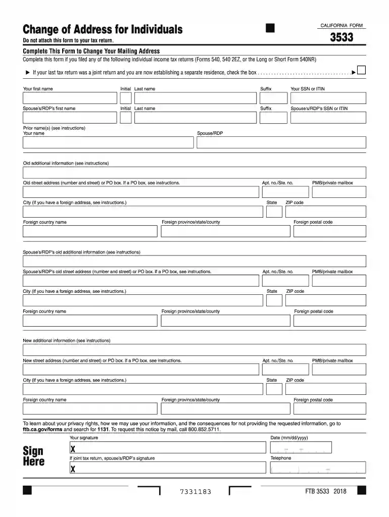 ca change of address form Preview on Page 1