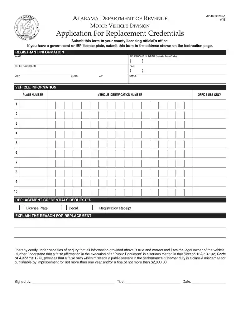 mv40 form Preview on Page 1
