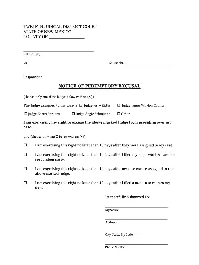 excusal Preview on Page 1