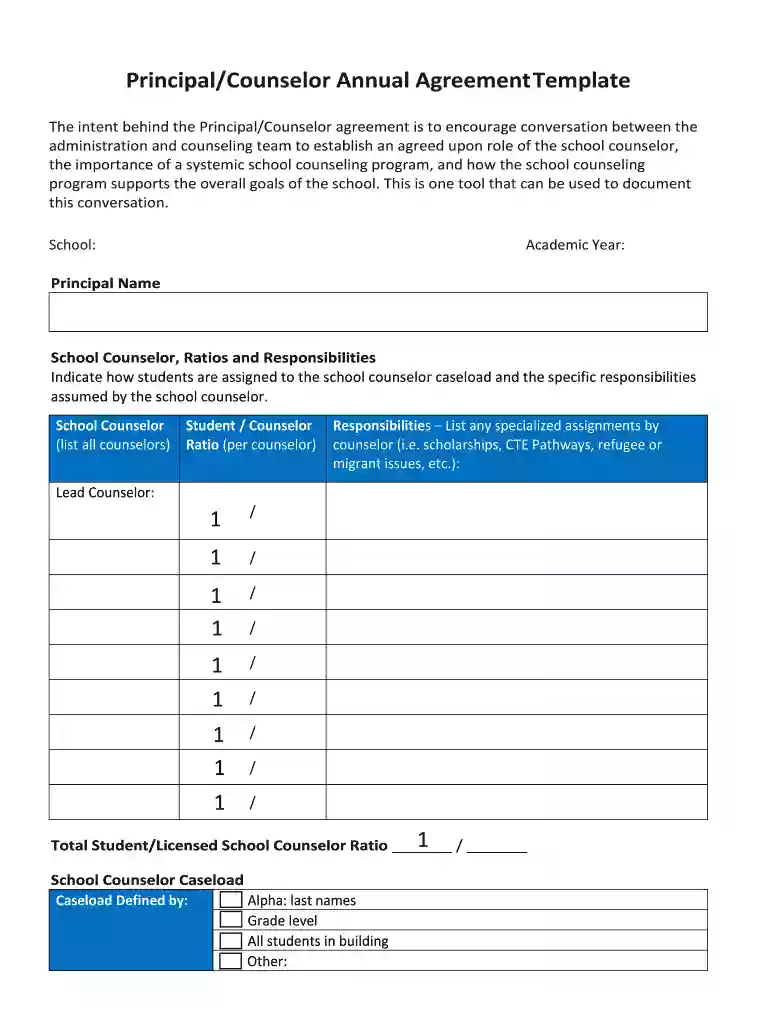 asca principal counselor agreement Preview on Page 1