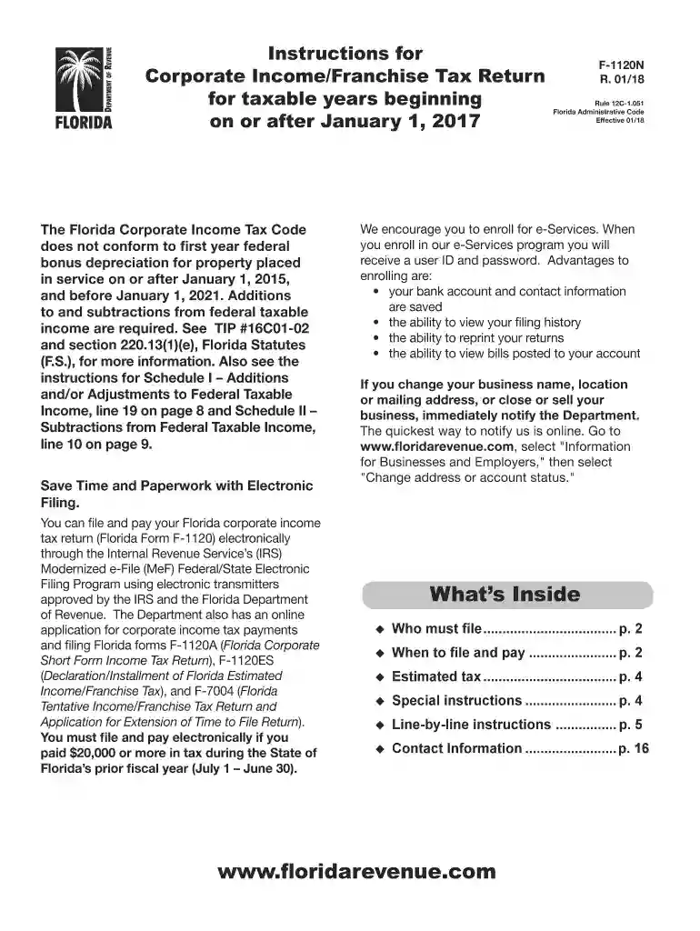 florida franchise tax Preview on Page 1