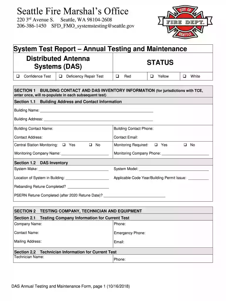 letter from the Fire Marshal to BDA/DAS Installation and ... - Seattle.gov Preview on Page 1