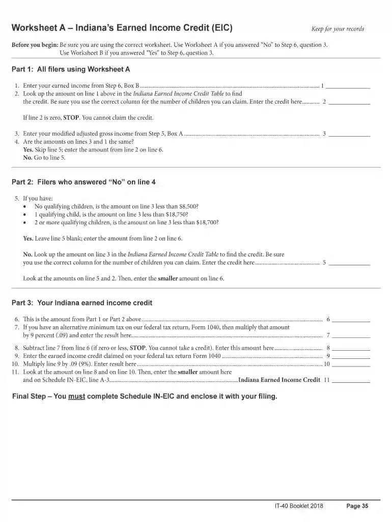 eic worksheet 2023 Preview on Page 1