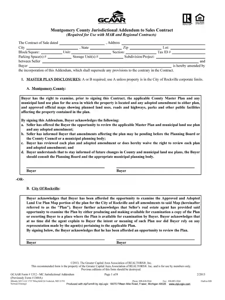 gcaar sales contract Preview on Page 1