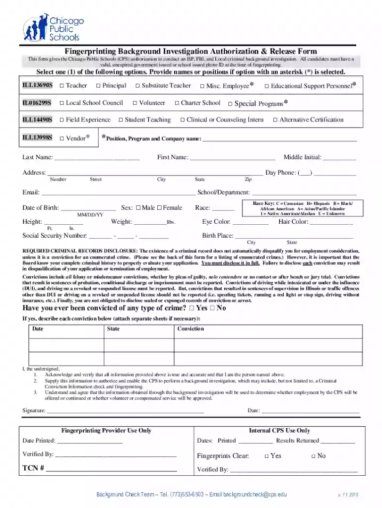 cps background check form Preview on Page 1