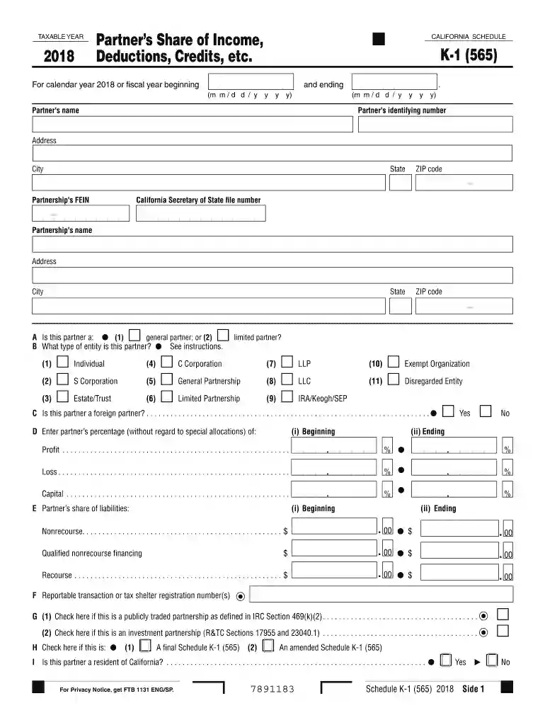 form 565 Preview on Page 1