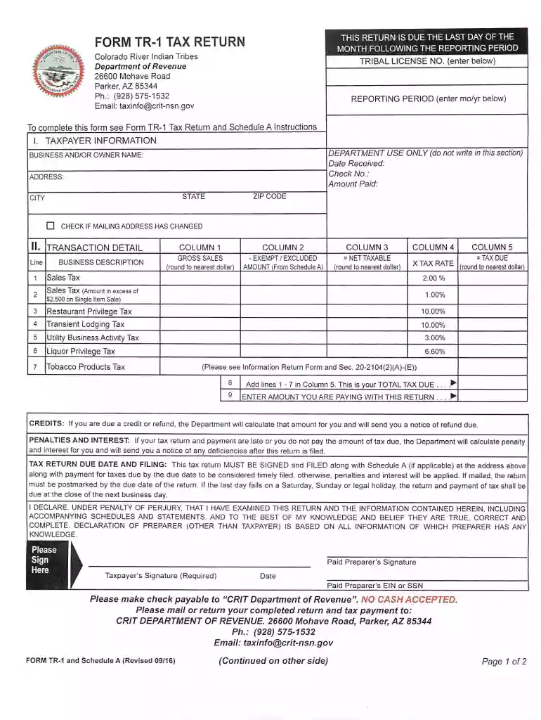 colorado river indian tribes 2016-2019 form Preview on Page 1