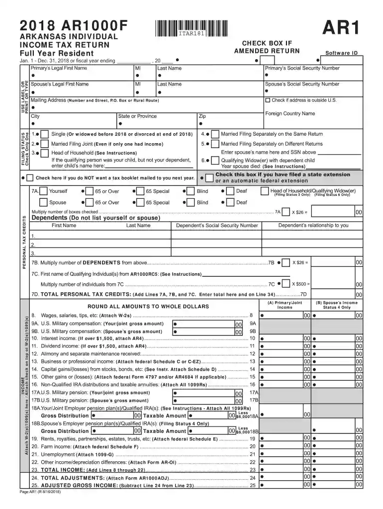 arkansas tax forms Preview on Page 1