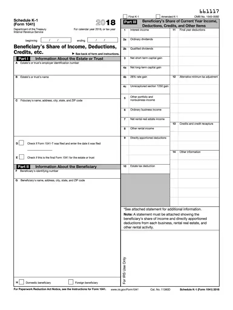 2014 form 1041 pdf Preview on Page 1