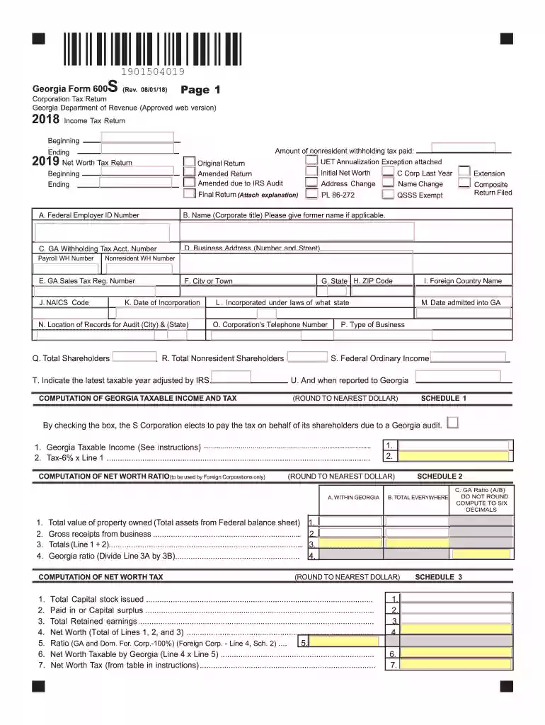 georgia form 600s Preview on Page 1