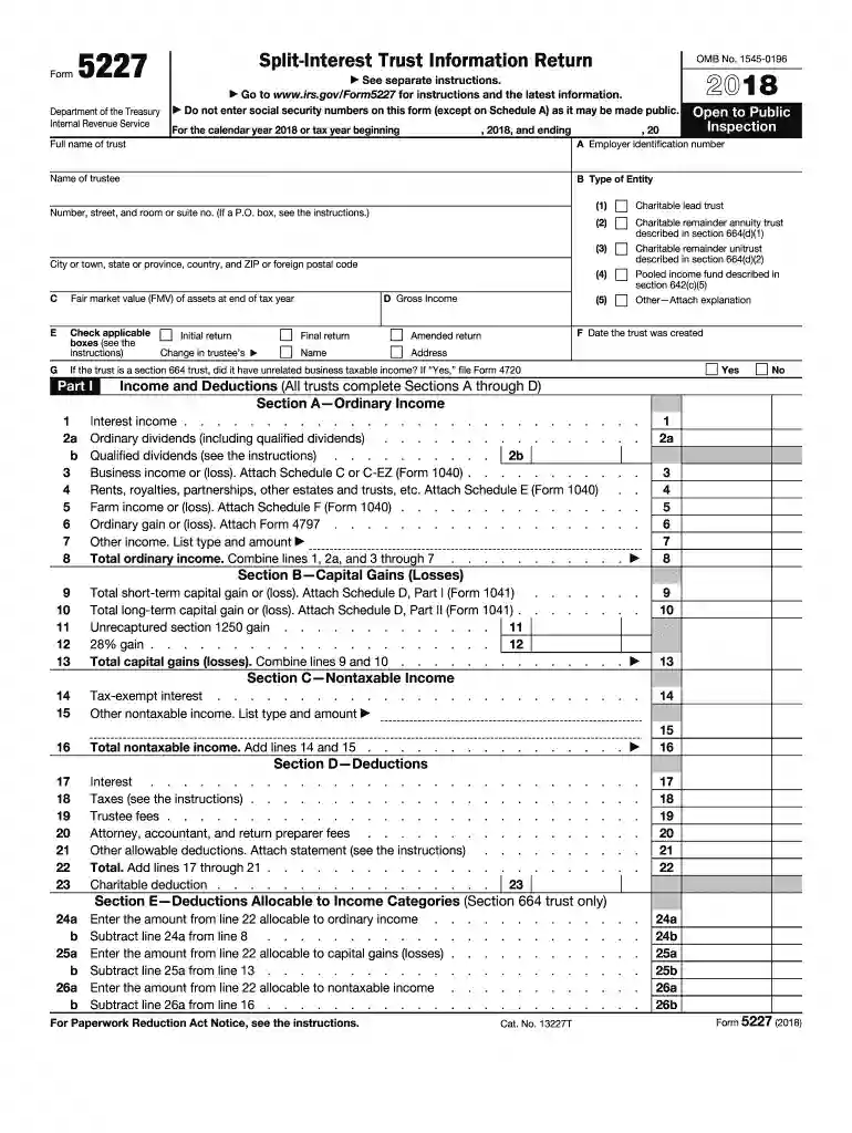 form 5227 Preview on Page 1
