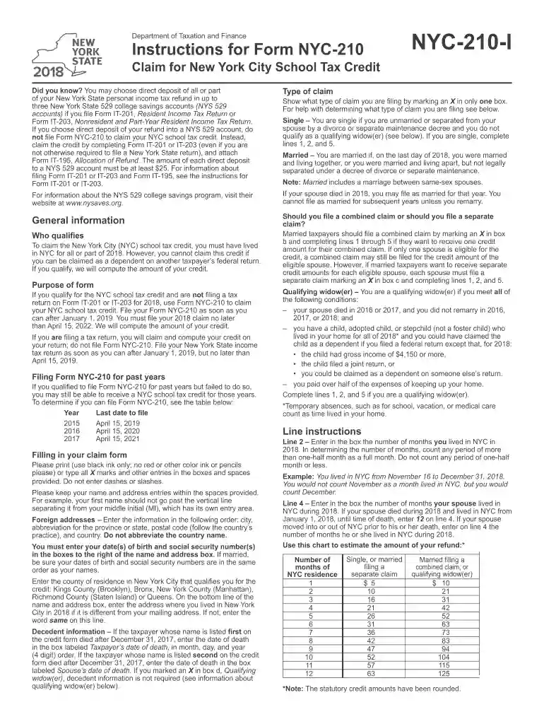 nyc school tax credit rate reduction amount calculator Preview on Page 1