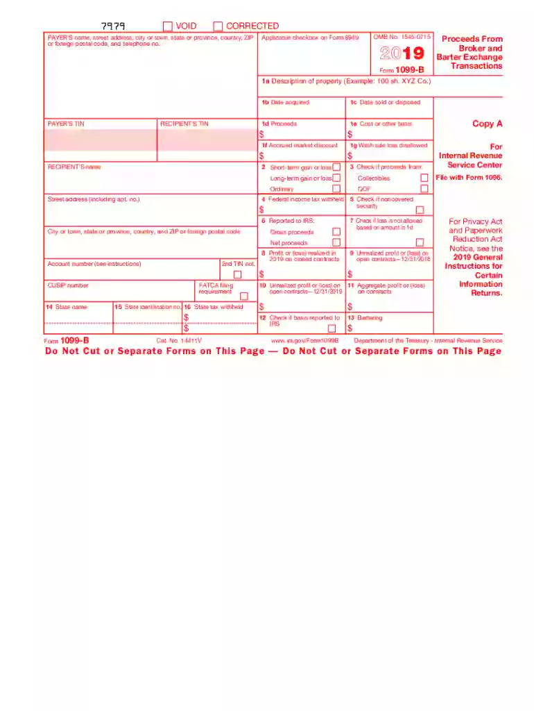 1099 b worksheet Preview on Page 1