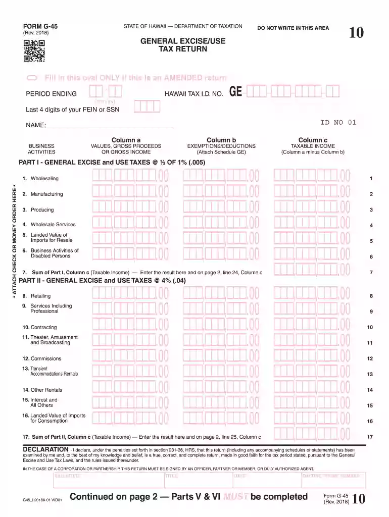hawaii tax online g45 Preview on Page 1
