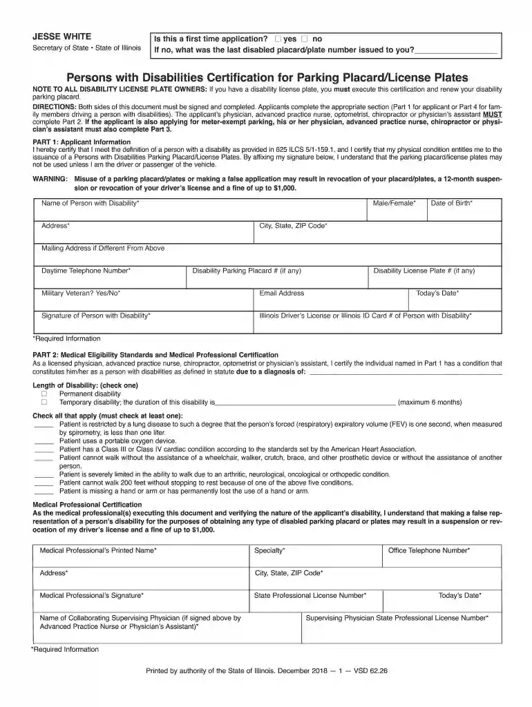 handicap placard illinois Preview on Page 1