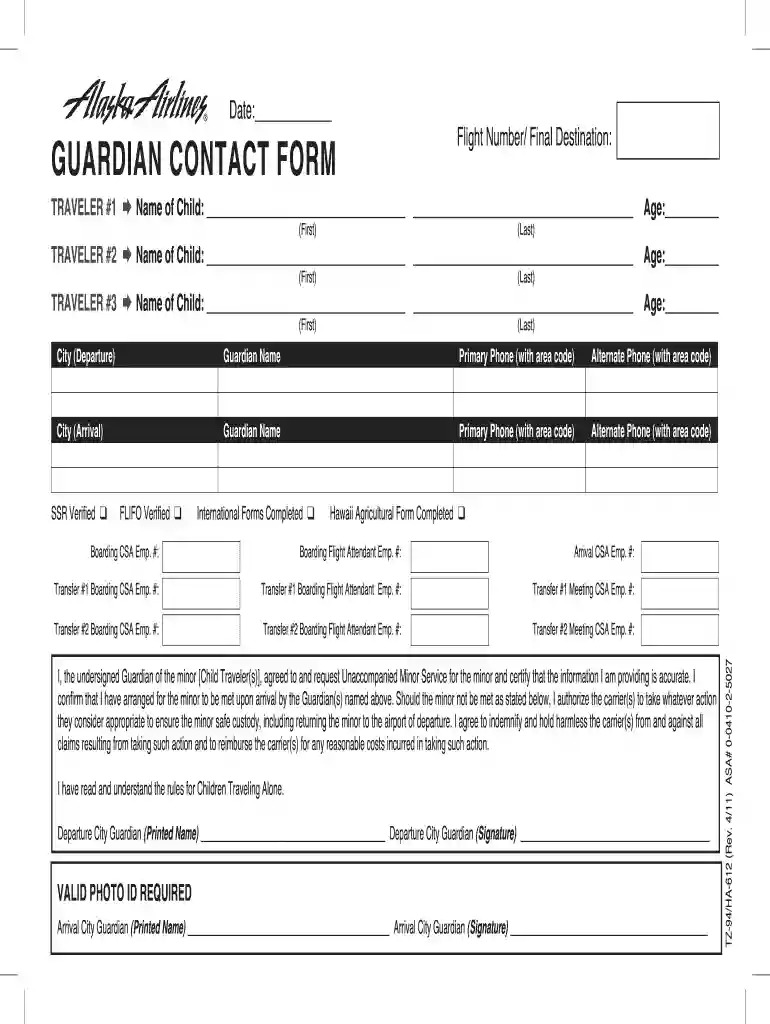 alaska airlines guardian contact form Preview on Page 1