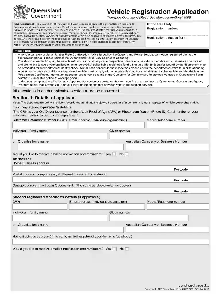 change of ownership car qld form Preview on Page 1