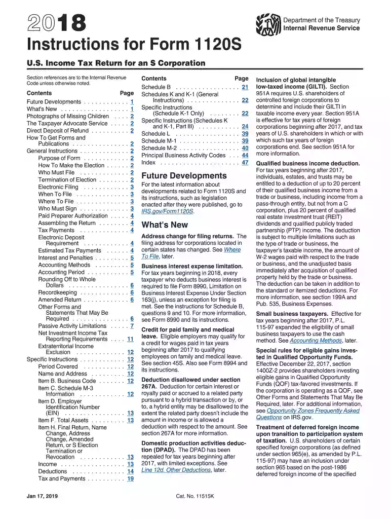 form 1120s instructions 2018 Preview on Page 1