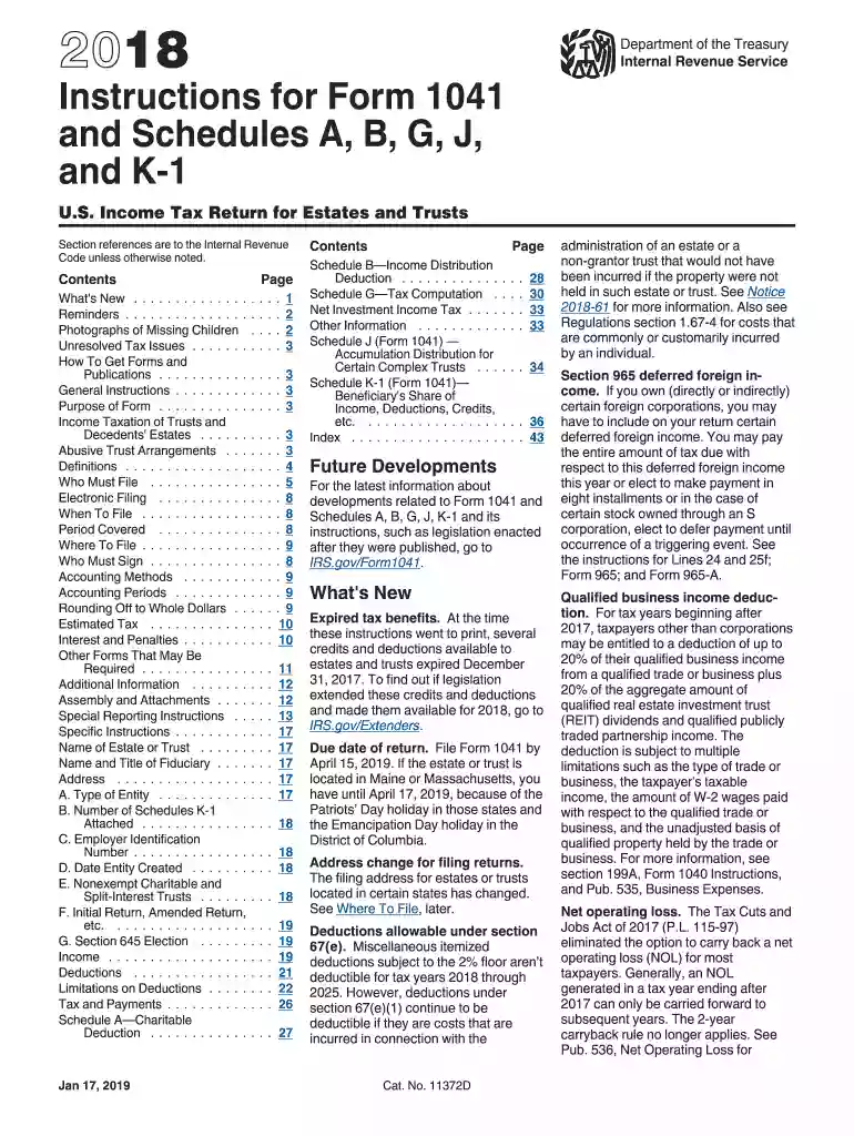 1041 instructions for 2016 Preview on Page 1