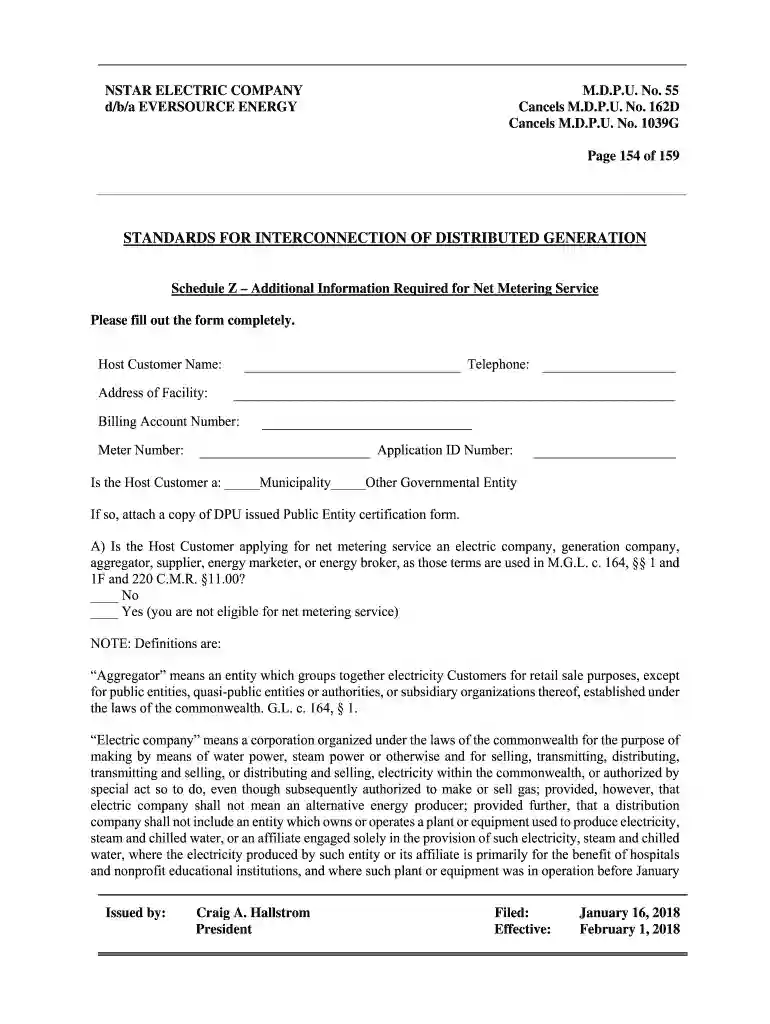 eversource schedule z form Preview on Page 1