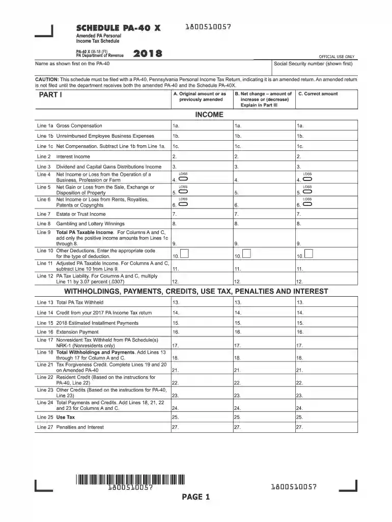schedule pa tax Preview on Page 1