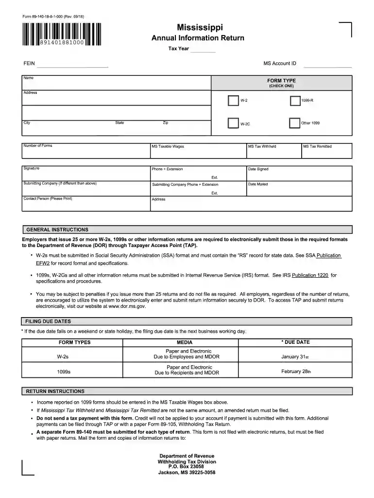 mississippi annual information return 2023 Preview on Page 1