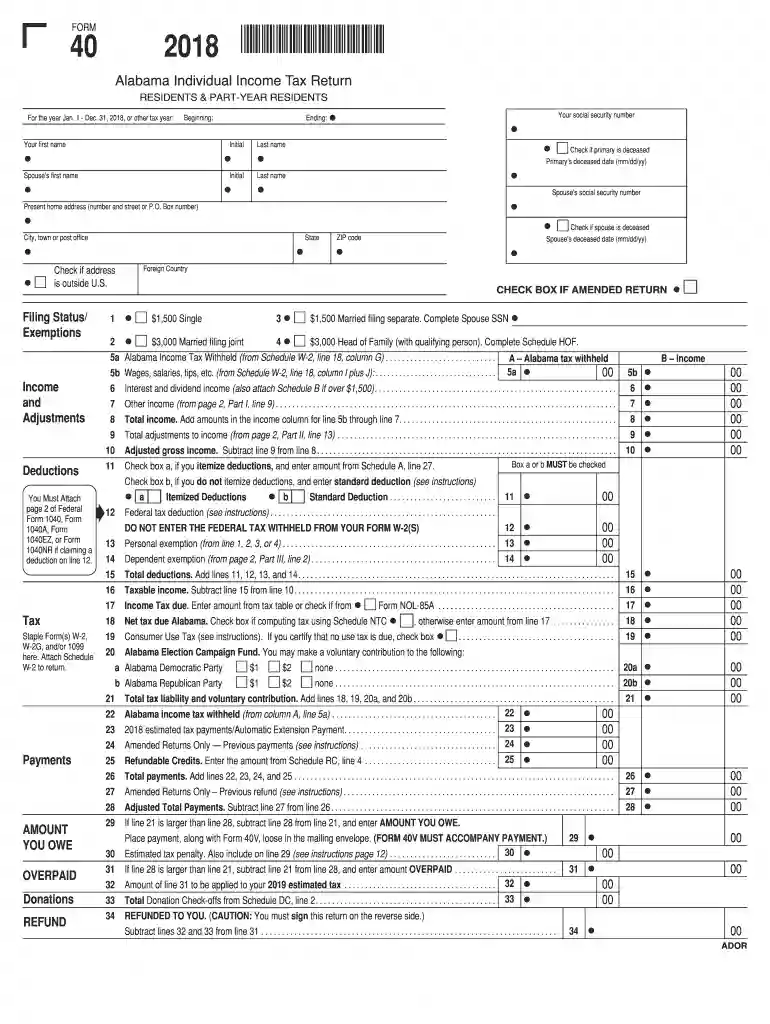 form 40 Preview on Page 1
