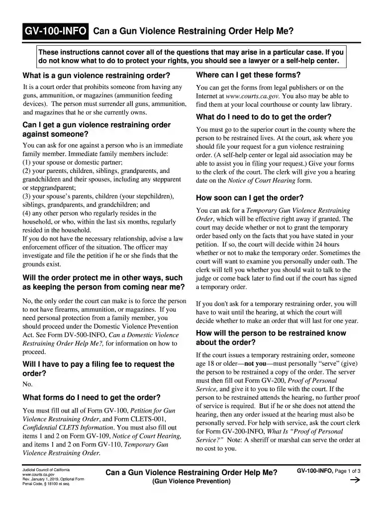 ca 100 firearms form Preview on Page 1