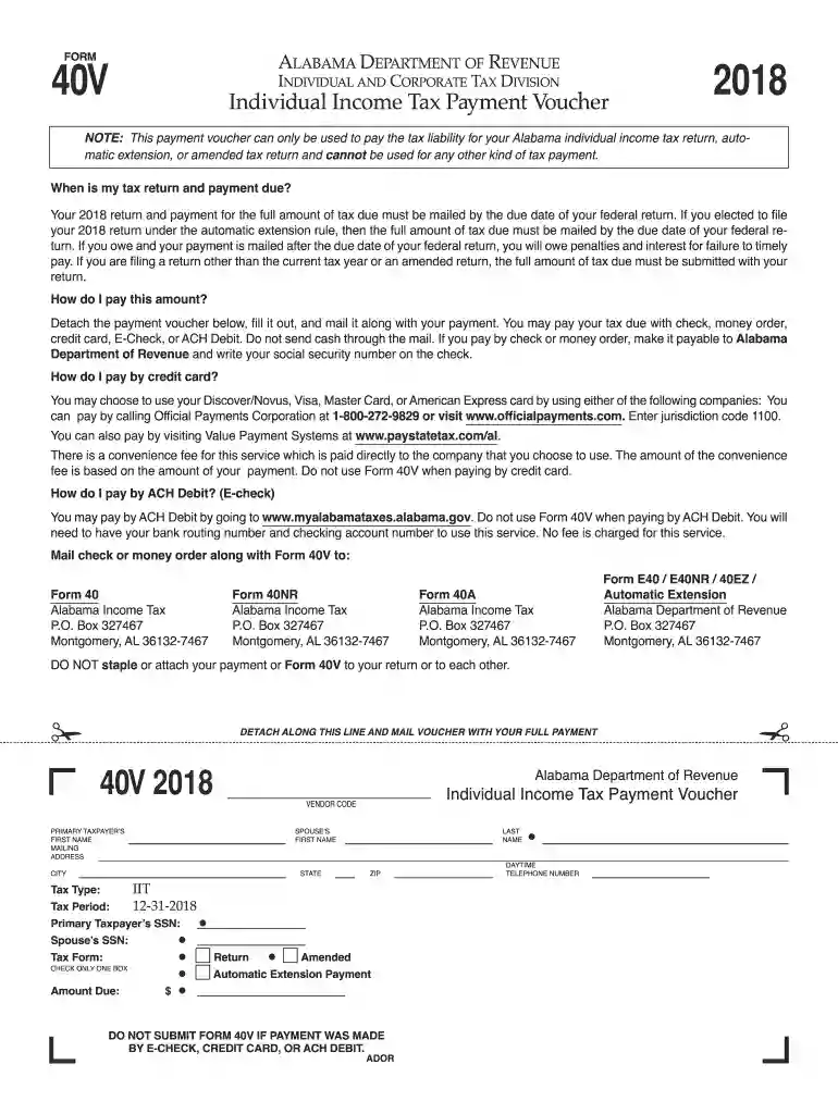 alabama form 40v 2023 Preview on Page 1