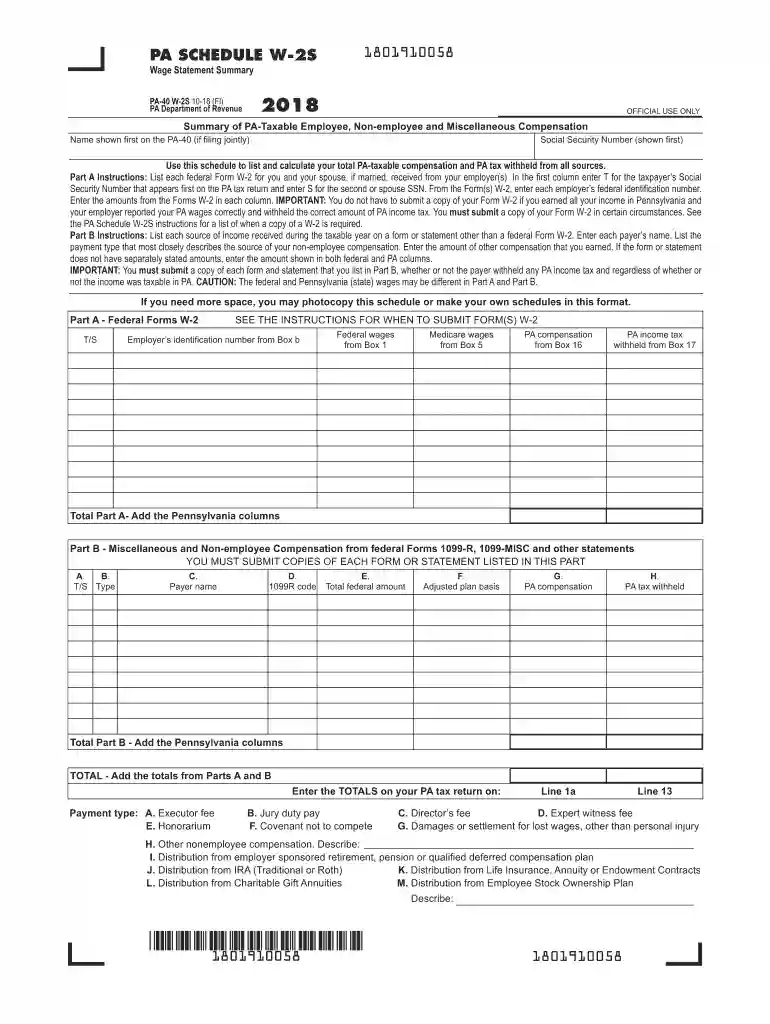 pa wage statement summary Preview on Page 1