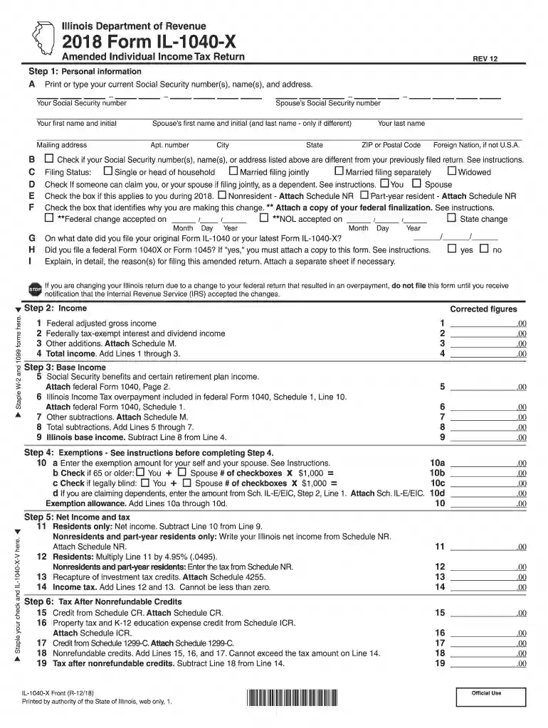 1040 x form Preview on Page 1