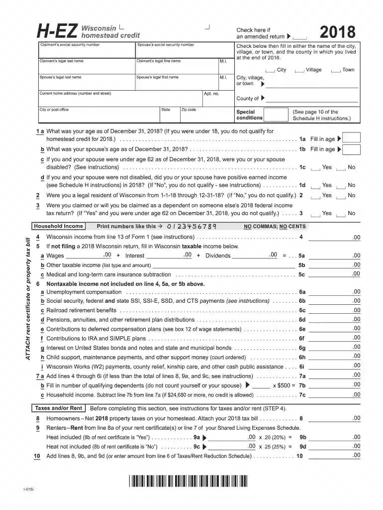 wisconsin homestead credit Preview on Page 1