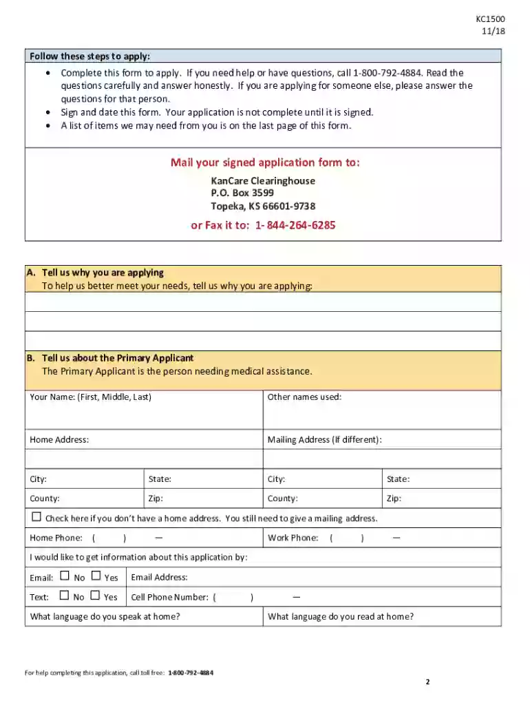 kansas medicaid application pdf Preview on Page 1