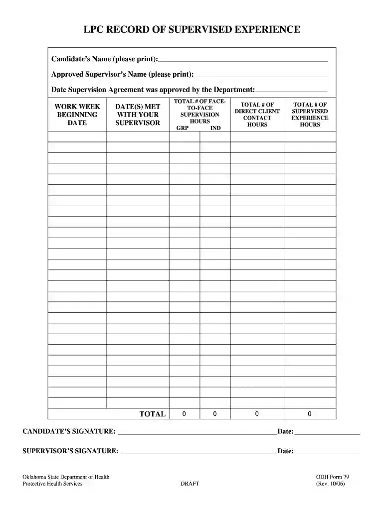EVALUATION OF SUPERVISED EXPERIENCE - LPC Draft doc - ok Preview on Page 1