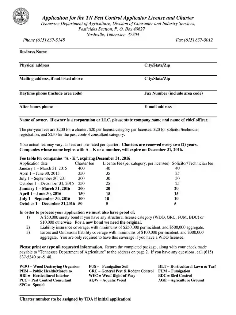 tennessee private applicator license Preview on Page 1