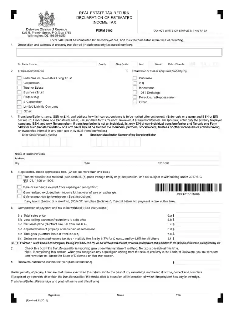 delaware estimated income tax Preview on Page 1