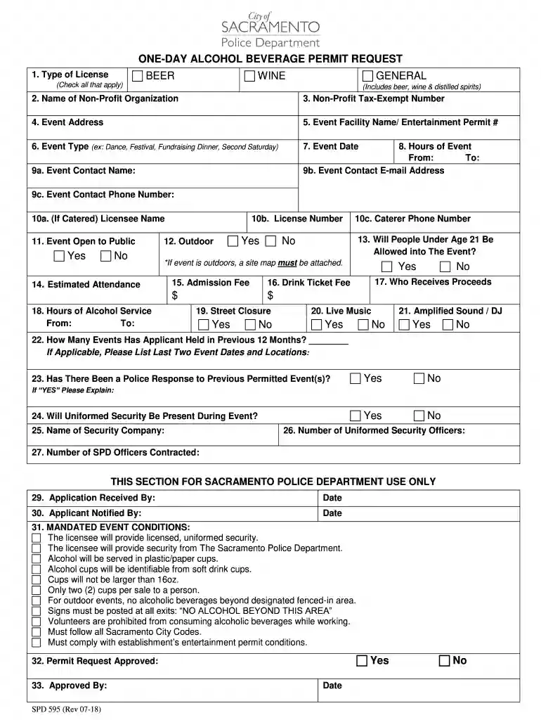 2018 CA Police Department SPD 595 - Sacramento City Preview on Page 1