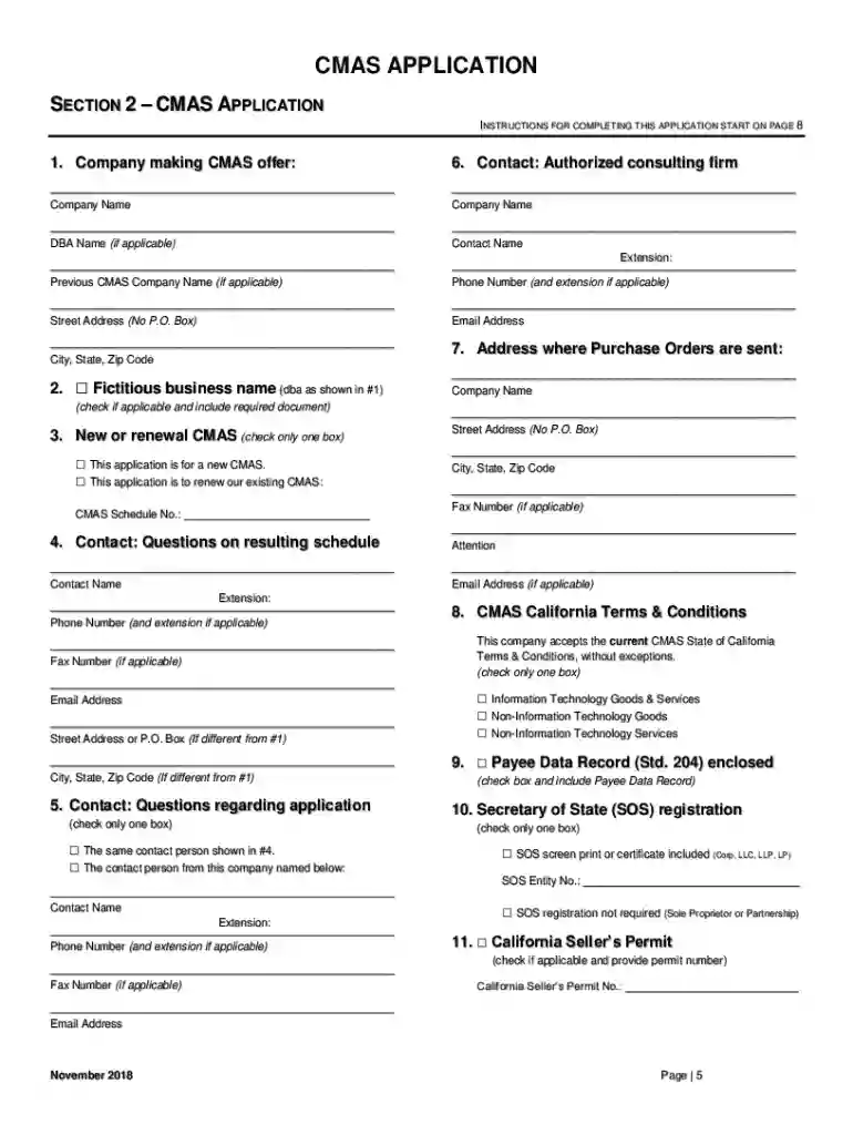 cmas application Preview on Page 1