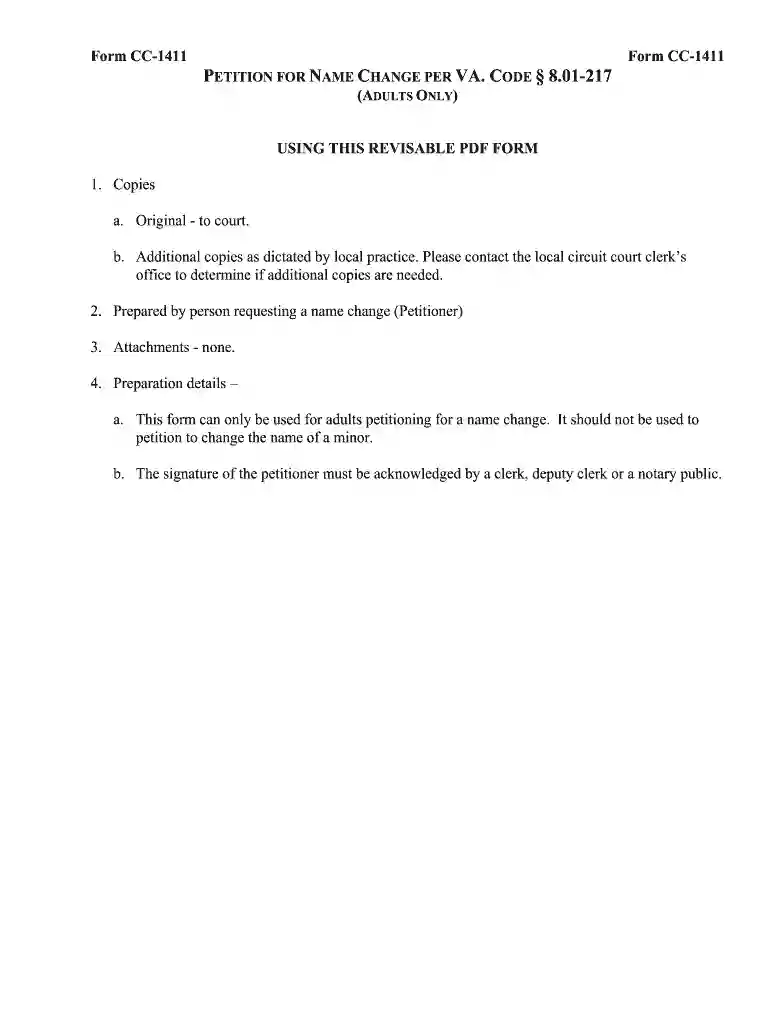 cc 1411 form Preview on Page 1