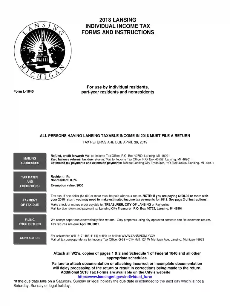 city of lansing tax form Preview on Page 1