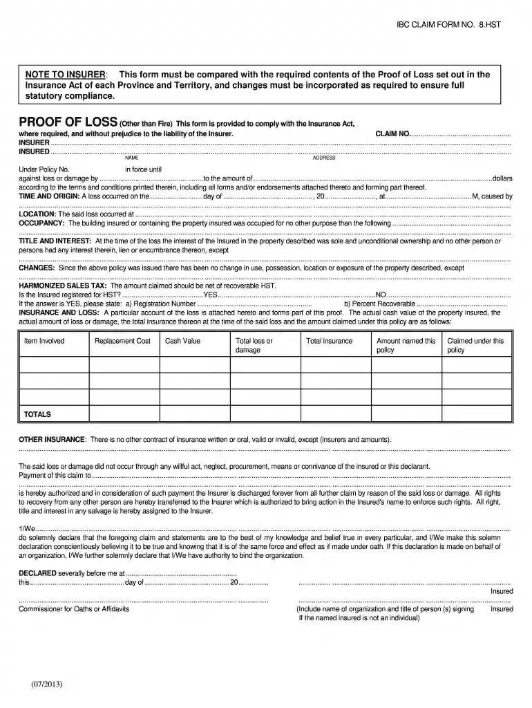 ibc claim form no 8 Preview on Page 1