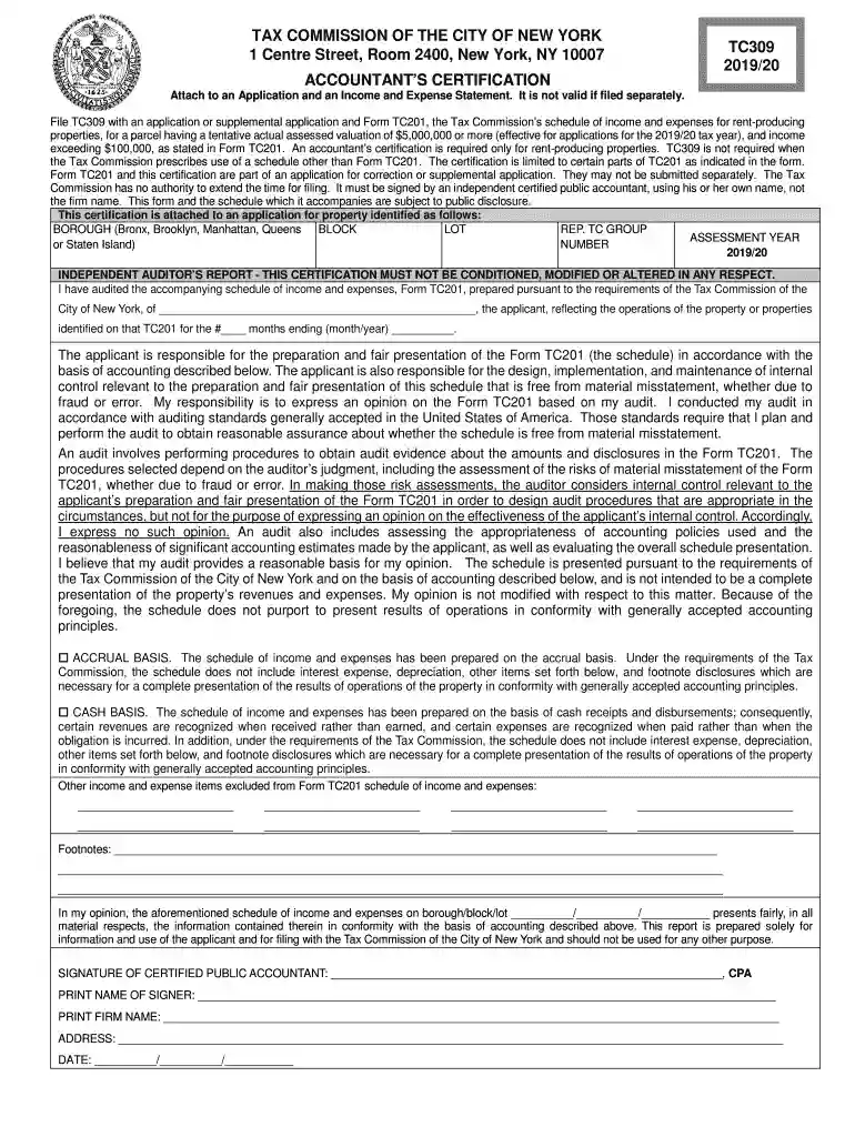 fillable tc309 2019 Preview on Page 1