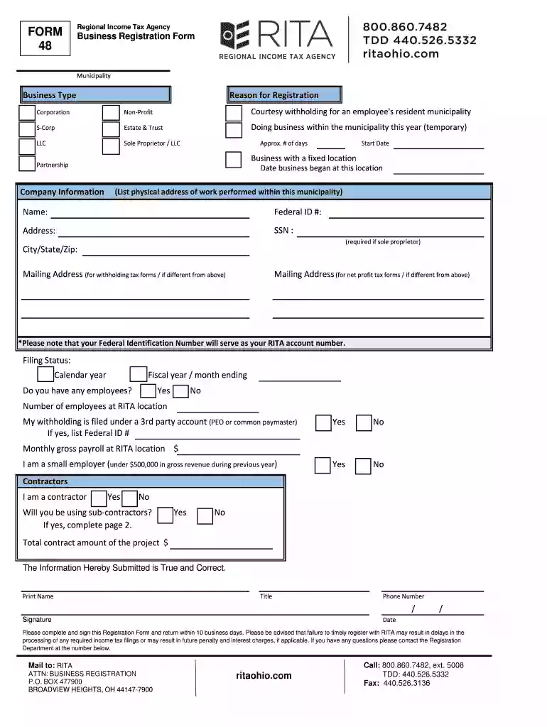 rita form 48 Preview on Page 1