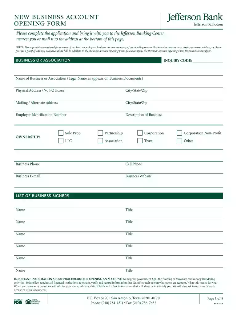 staff account opening application form Preview on Page 1