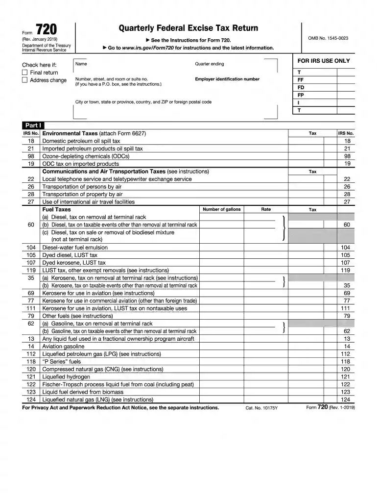 form 720 2019 Preview on Page 1