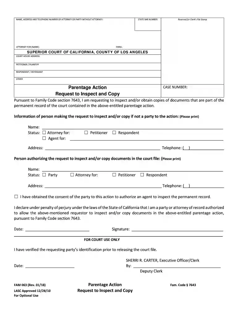 fam 063 california form Preview on Page 1