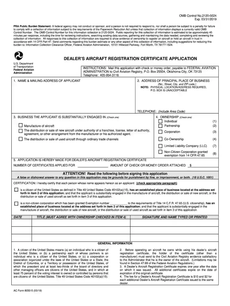is it legal to fly away using the dealer's aircraft registration Preview on Page 1