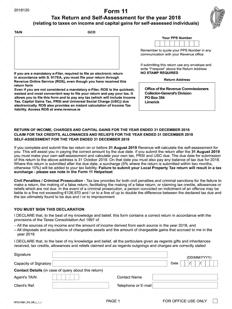 form 11 2018 pdf Preview on Page 1