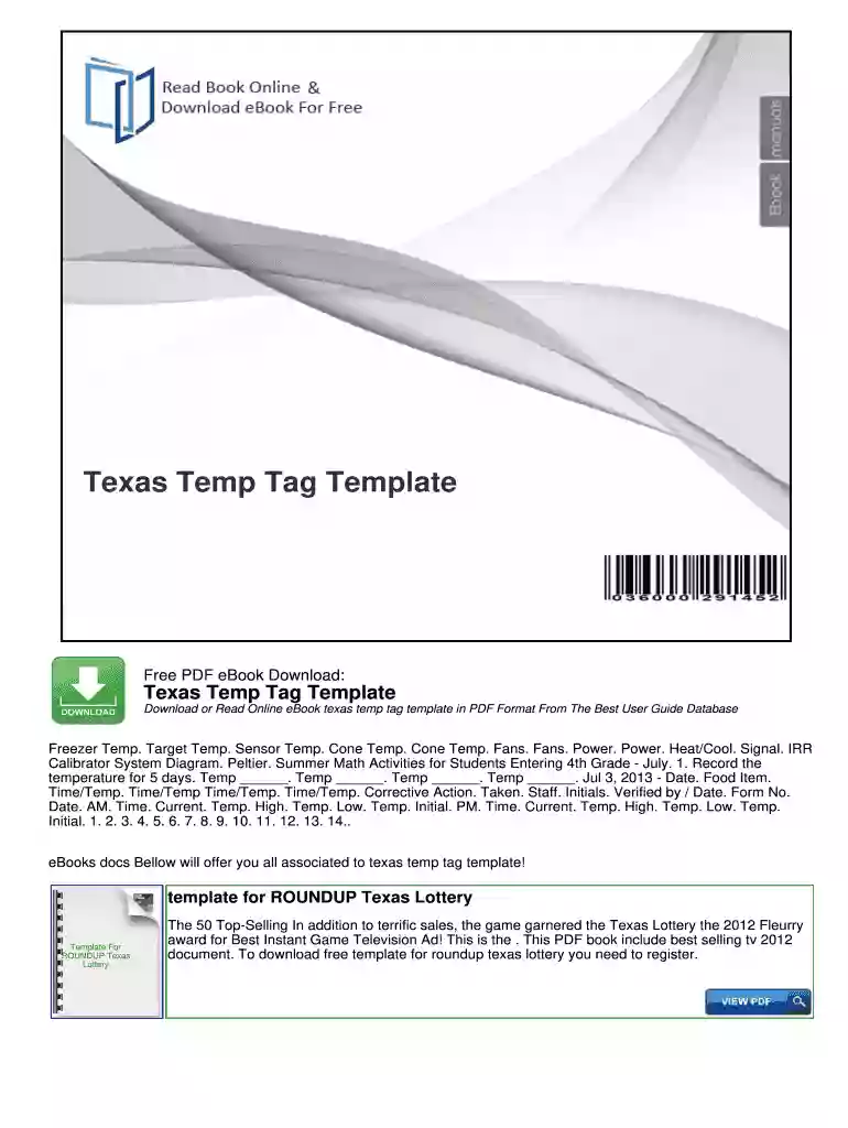 pdf blank printable temporary license plate template Preview on Page 1